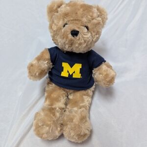 Mascot Factory 12" Michigan Wolverines Plush Teddy Bear Collegiate Alumni Grad